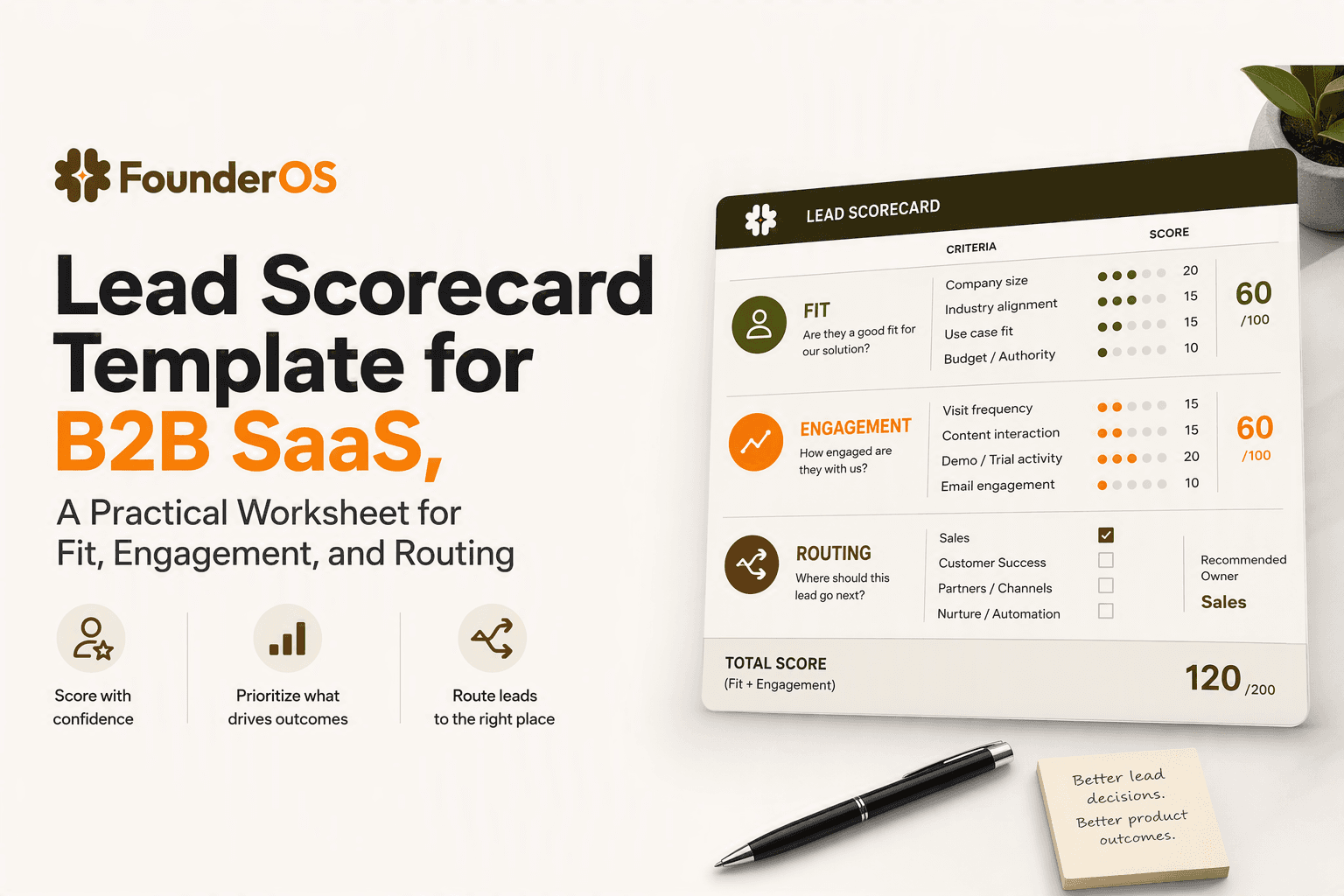Lead Scorecard Template for B2B SaaS, A Practical Worksheet for Fit, Engagement, and Routing