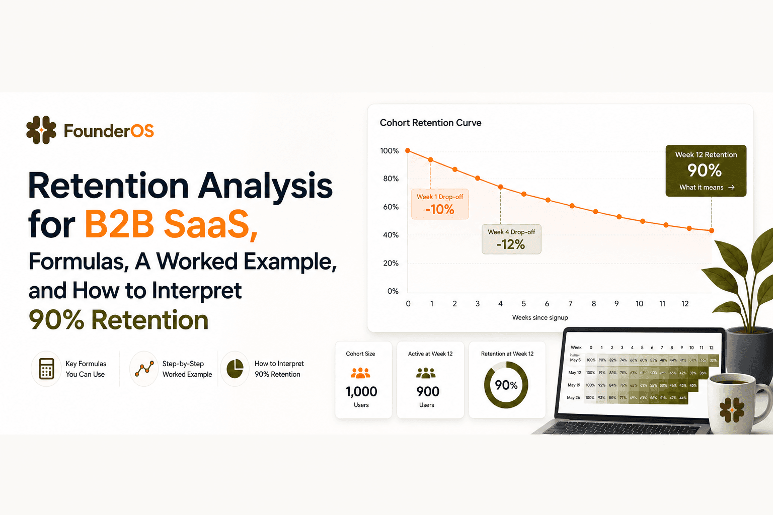 Retention Analysis for B2B SaaS, Formulas, A Worked Example, and How to Interpret 90% Retention